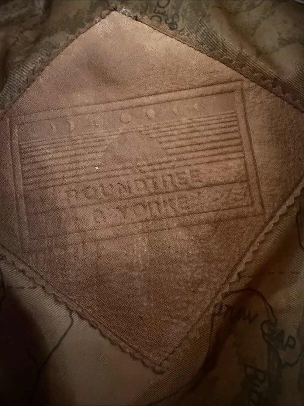 Roundtree Yorke brown leather aviator bomber jacket